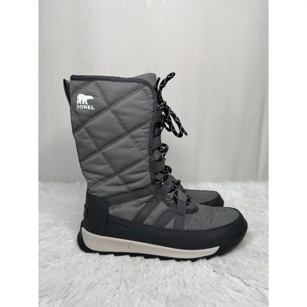 SOREL / quarry gray Whitney II tall lace waterproof snow boots / 7.5